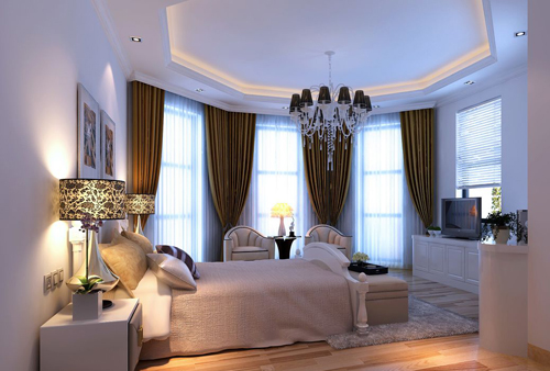主卧室伟德娱乐开户中 窗帘搭配十分重要